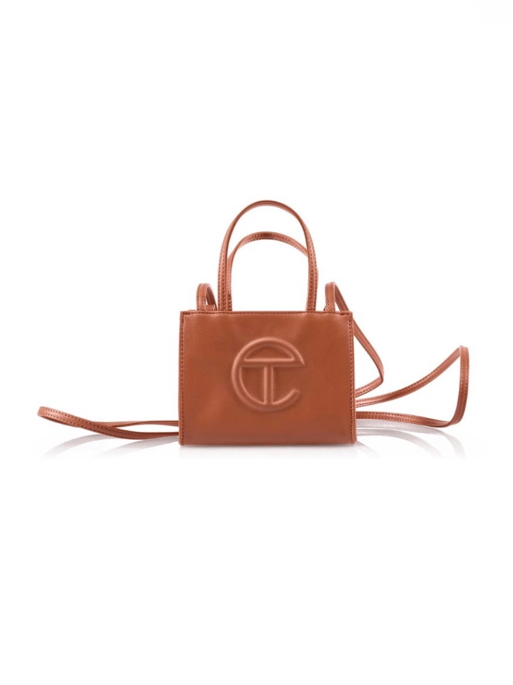 Telfar Mini Leather Tote in Tan